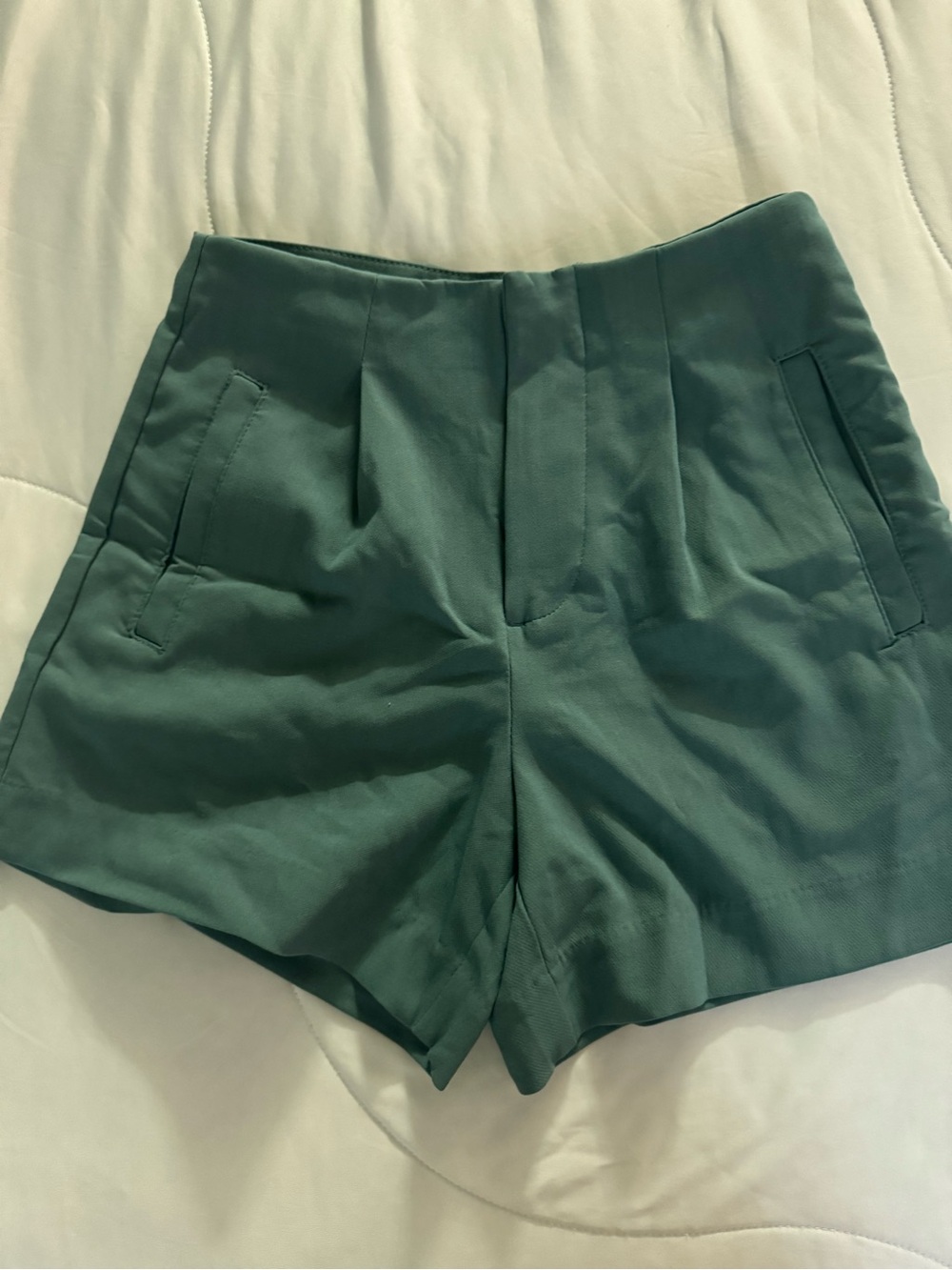 a new day High-Waist Tailored Shorts in Teal Green